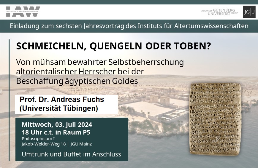 Jahresvortrag des Instituts für Altertumswissenschaften 2024